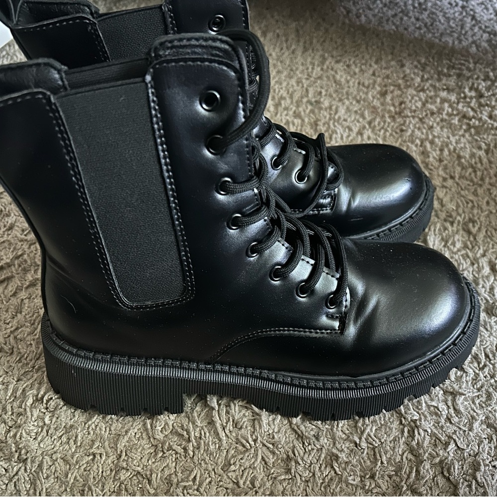 Black Lace-Up Boots